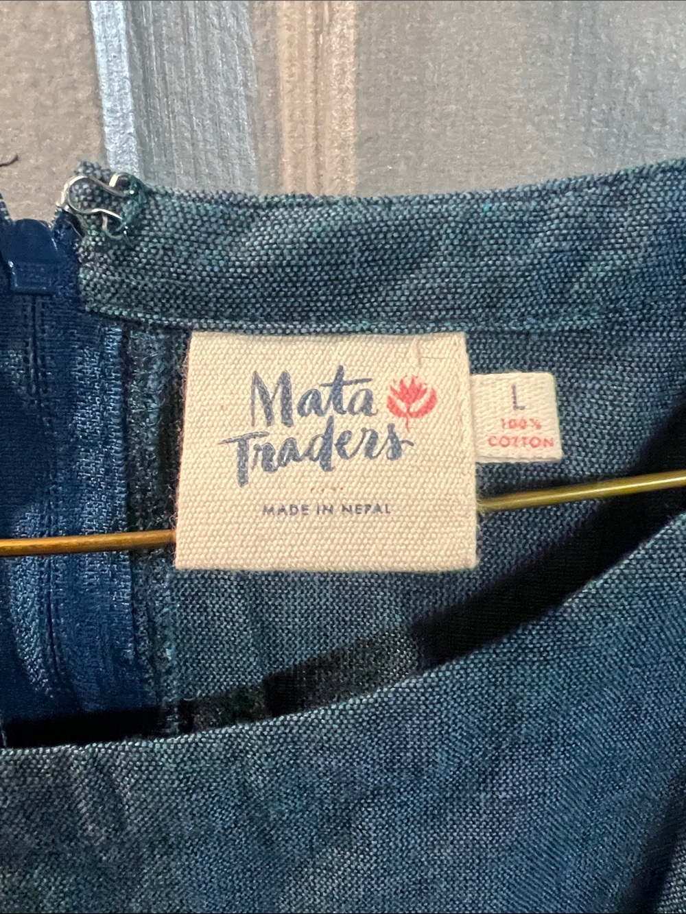 Mata Traders Teal Blue Fit-and-Flare Chambray Dress purchased at ModCloth - Picture 3 of 3